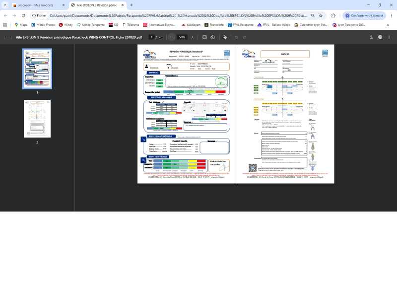 Parapente ADVANCE EPSILON 9 : Vends EPSILON 9 - 26. Vends EPSILON 9 - 26